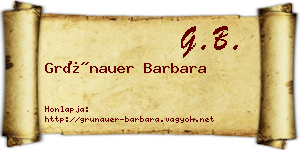 Grünauer Barbara névjegykártya