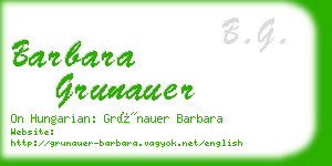barbara grunauer business card